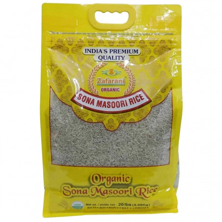 Organic  Zafarani - Sona Masoori Rice 20 Lbs