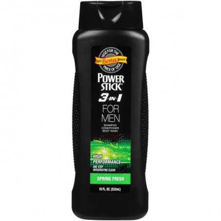 Power Stick 3 in 1 Body Wash for Men 18Fl.Oz