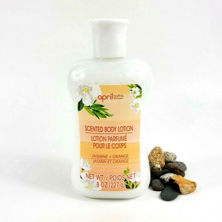 April Bath & Shower Scented Lotion Body Lotion(Jasmine + Orange) 8 Oz