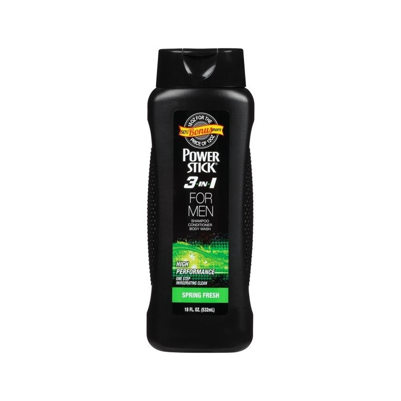 Power Stick 3 in 1 Body Wash for Men 18Fl.Oz
